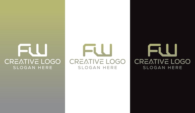 Letra inicial FW Logo Design Monogram Creative Modern Sign Symbol Icon