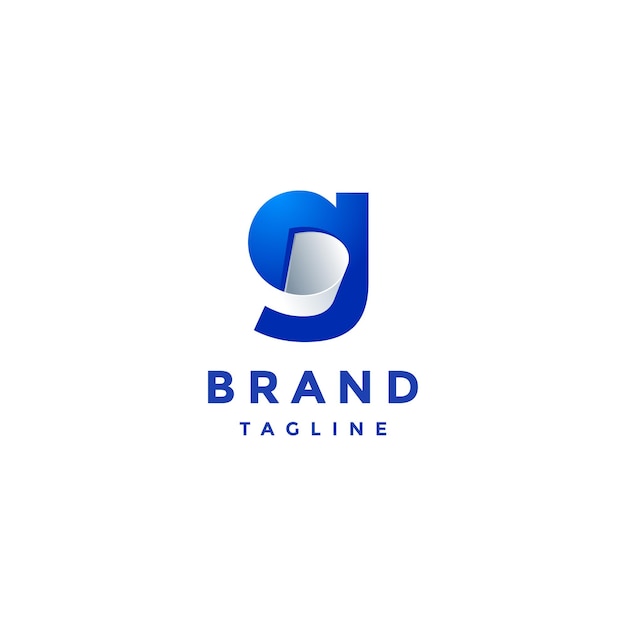 La letra inicial G con curvas de papel Diseño del logotipo Curvas de papel dentro de la letra G Diseño del Logotipo