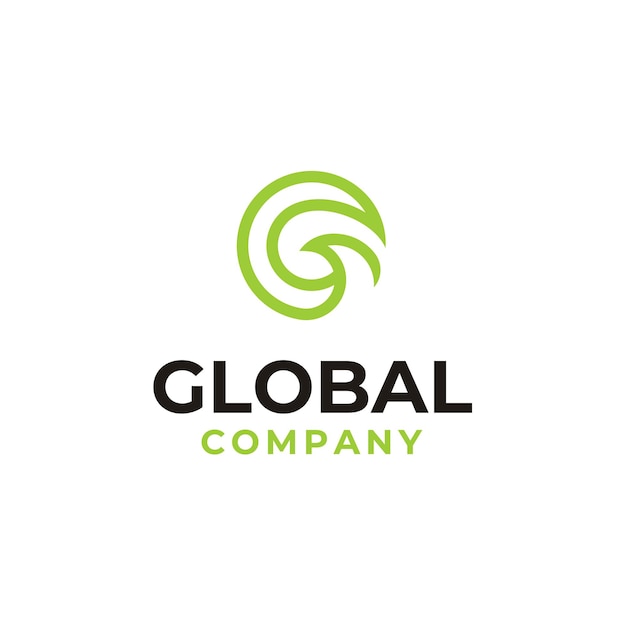 Letra inicial g para el diseño del logotipo global