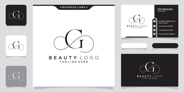 Letra inicial G Diseño de logotipo de lujo Vector