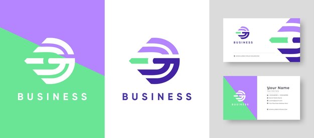 Letra inicial G Logotipo de empresa con diseño de tarjeta de presentación Plantilla editable fresca o limpia