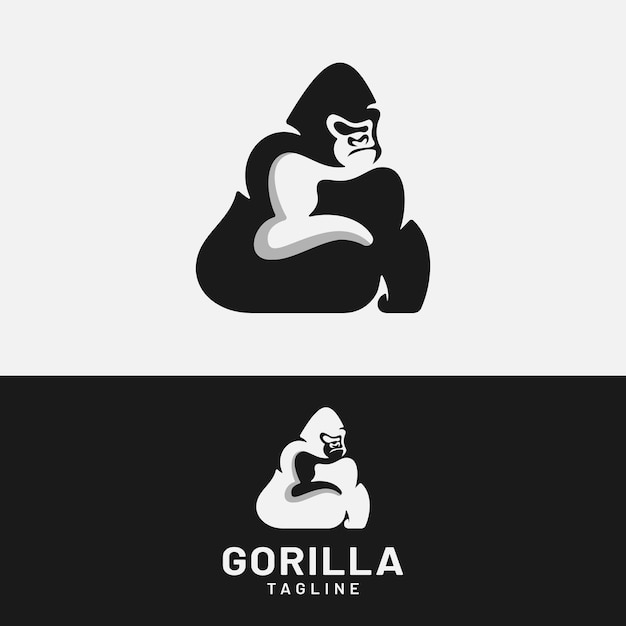 Letra inicial G Plantilla de diseño de logotipo de gorila