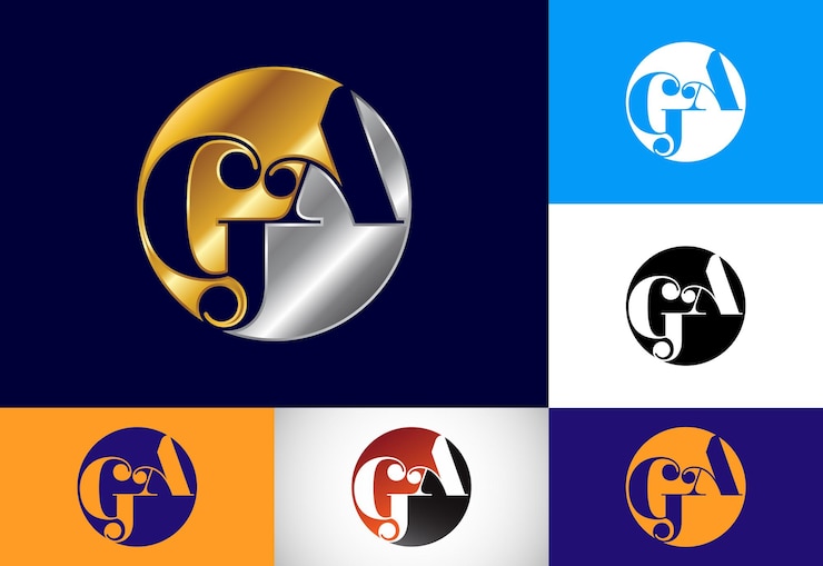 Vector letra inicial ga diseño de logotipo símbolo de alfabeto gráfico vectorial para identidad empresarial corporativa