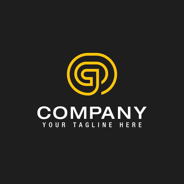 Letra inicial GD DG o alfabeto O Diseño de logotipo vectorial