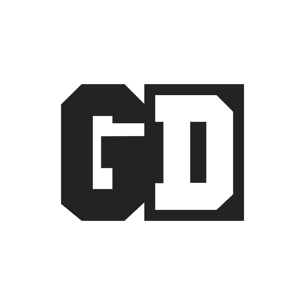 Letra inicial GD Diseño de logotipo plantilla GD Logotipo