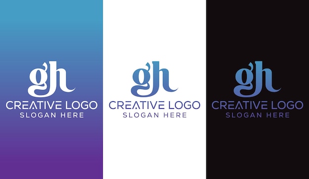 Letra inicial GH Logo Diseño Monograma Creativo Moderno Signo Símbolo Icono