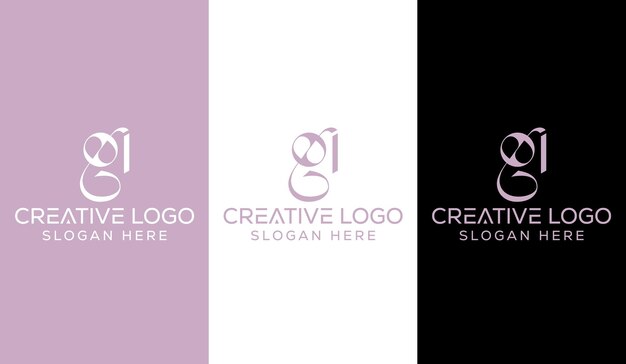 Letra inicial gi diseño de logotipo monograma signo moderno creativo símbolo icono