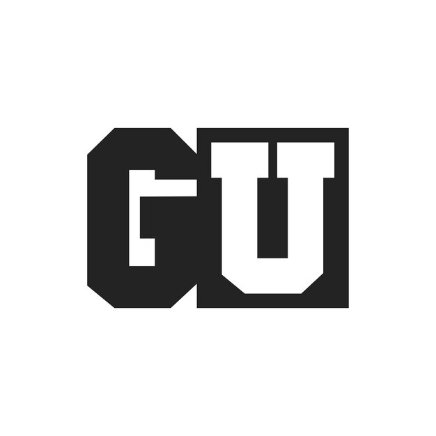 La letra inicial GU Diseño de logotipo plantilla GU Logotipo