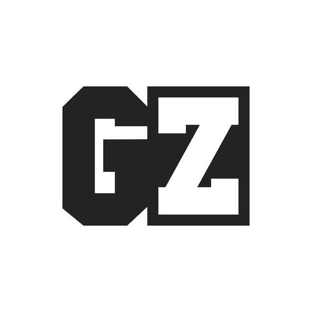 La letra inicial GZ El diseño del logotipo La plantilla del logotipo GZ