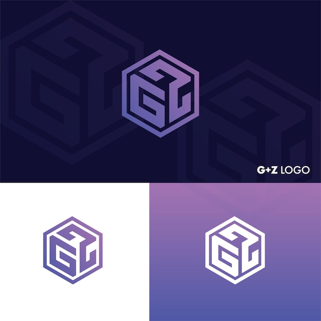 La letra inicial GZ Logotipo o plantilla vectorial de diseño de logotipo ZG