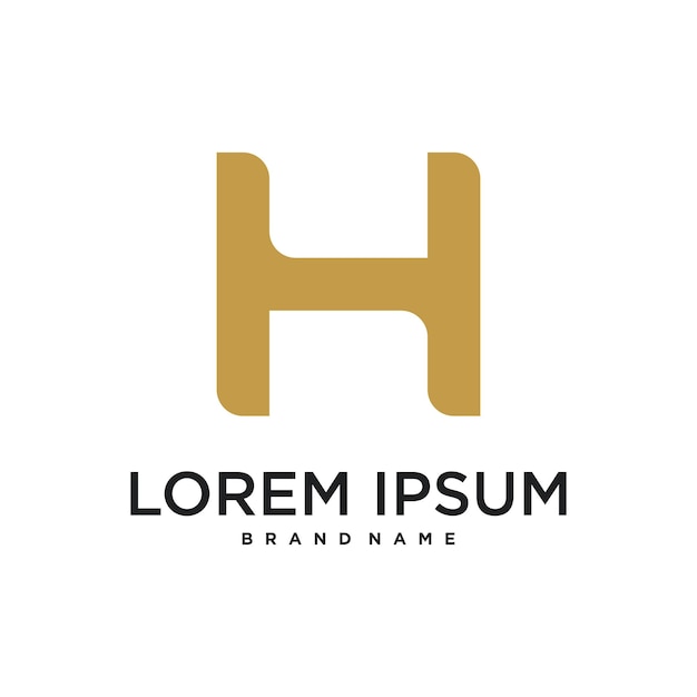 La letra inicial H del logotipo es el diseño conceptual abstracto de Premium Vector