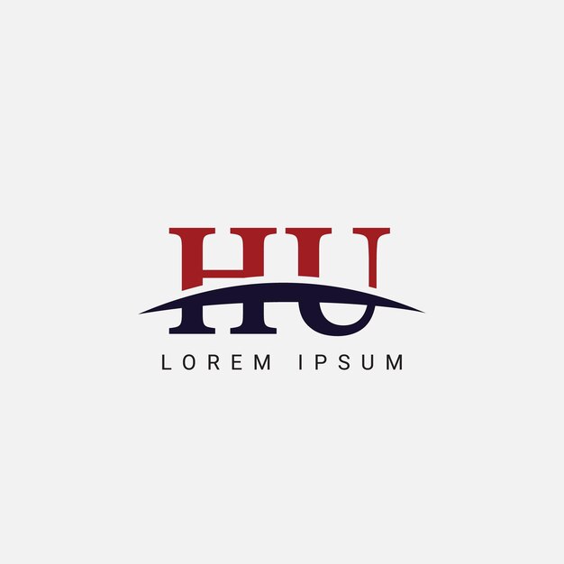 La letra inicial H U H U La plantilla vectorial de diseño del logotipo Símbolo gráfico para la identidad empresarial corporativa