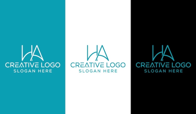 Letra inicial HA Diseño de logotipo Monograma Signo moderno creativo Símbolo Icono