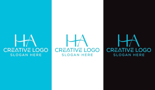 Letra inicial HA Diseño de logotipo Monograma Signo moderno creativo Símbolo Icono