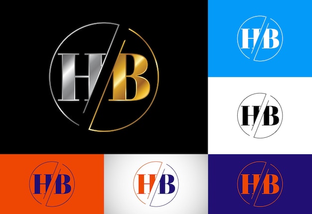 Letra inicial HB Diseño de logotipo Símbolo de alfabeto gráfico vectorial para identidad empresarial corporativa