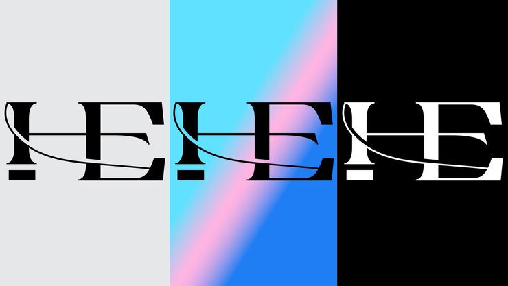 Vector letra inicial he logo diseño creativo moderno símbolo icono monograma