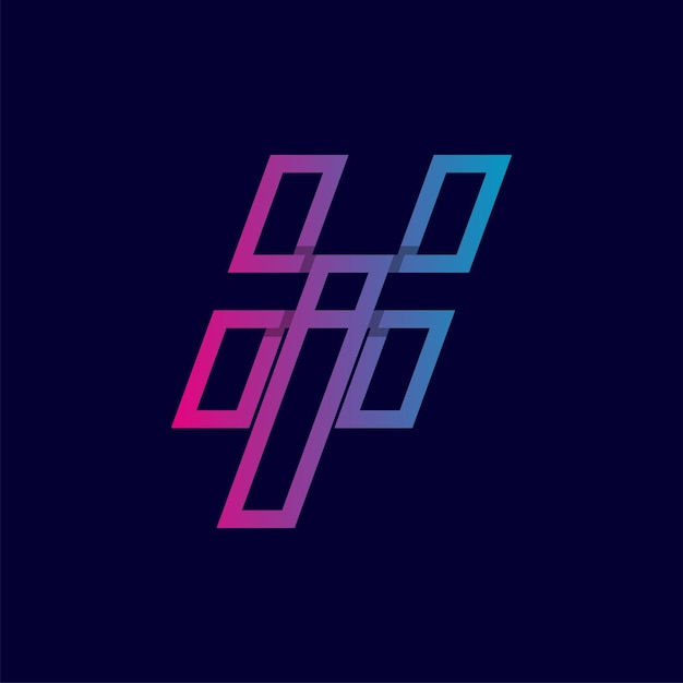 La letra inicial HI o IH Logo Monograma La letra H del logotipo con la combinación de diseño I