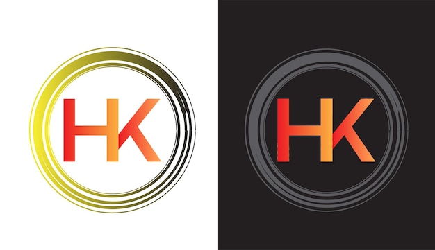 Vector letra inicial hk logo diseño creativo moderno símbolo icono monograma