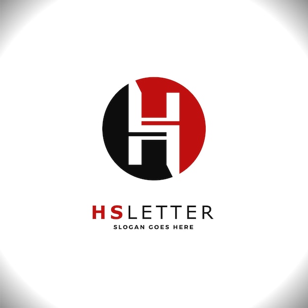 Vector letra inicial hs logo vector icono ilustración