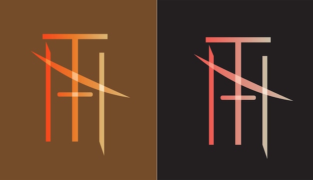Letra inicial ht logo diseño creativo moderno símbolo icono monograma