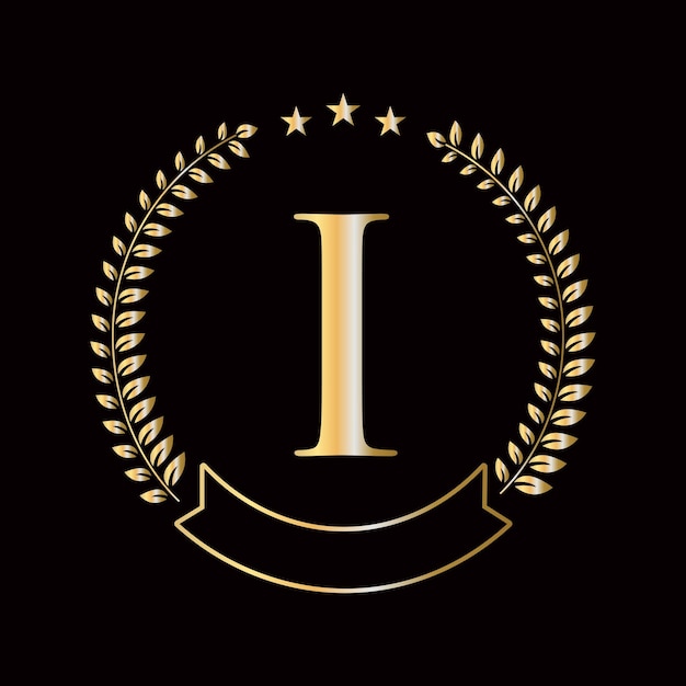 Letra inicial I Concepto del logotipo para la educación Símbolo de la universidad y la academia