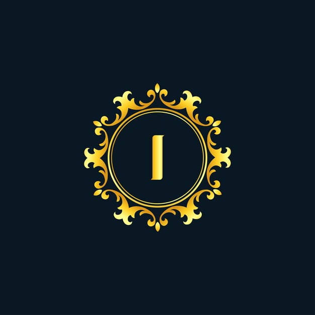 letra inicial i logotipo de lujo