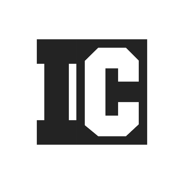 La letra inicial IC Diseño de la plantilla del logotipo IC