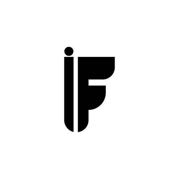 Letra inicial IF Diseño del logotipo Signo de símbolo moderno creativo sobresaliente