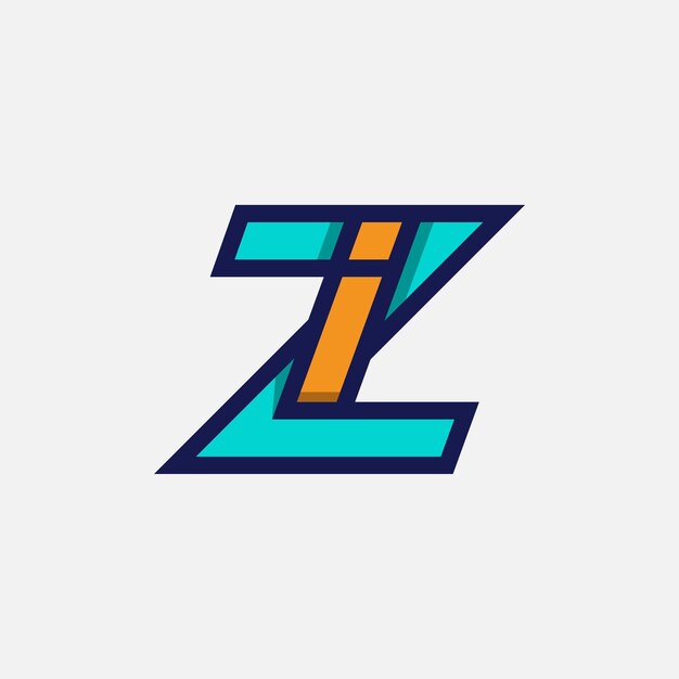 Letra inicial IZ o ZI Logo Monograma Letra I del logotipo con combinación de Z plantilla de diseño del logotipo