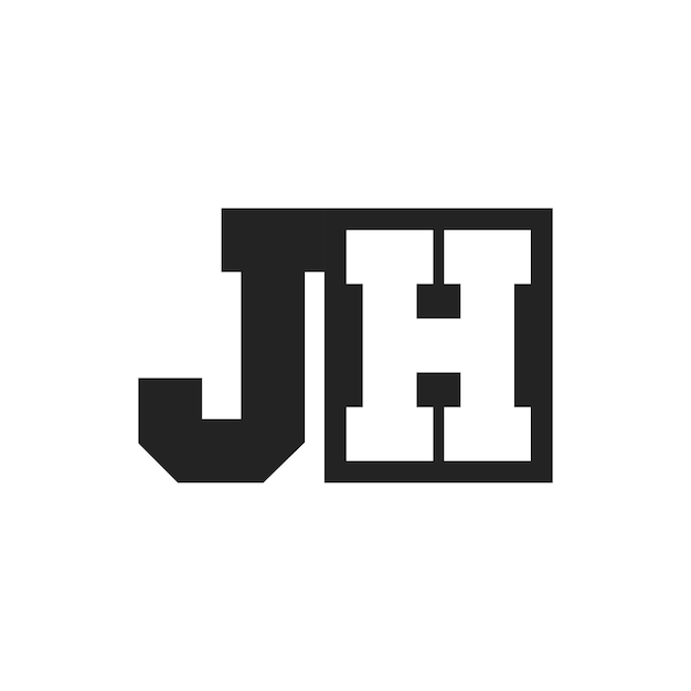 La letra inicial JH Diseño de la plantilla del logotipo JH