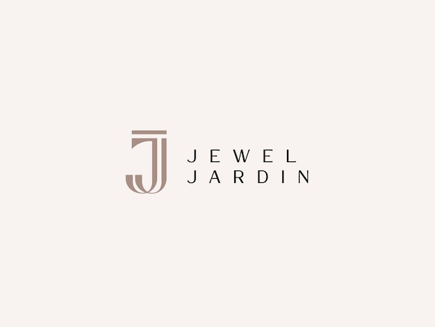 La letra inicial JJ para Jewel Jardian Lady Preneur Estampa de logotipo para mujer de negocios