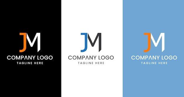 Letra inicial JM Diseño de logotipo Signo de símbolo moderno creativo excepcional