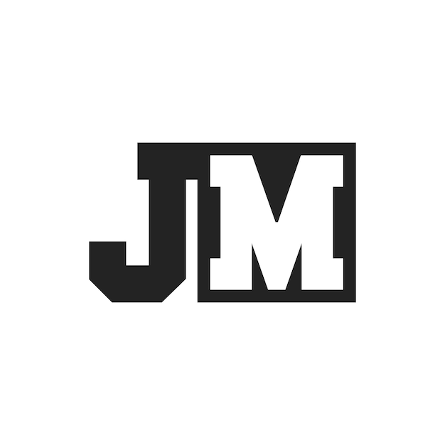 Letra inicial JM Template de diseño del logotipo JM