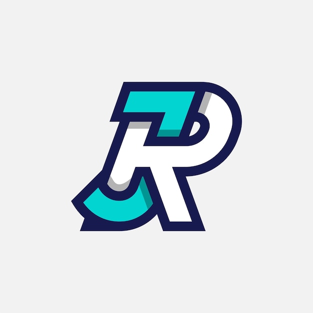 La letra inicial JR o RJ Logo Monograma La letra J del logotipo con la combinación de R