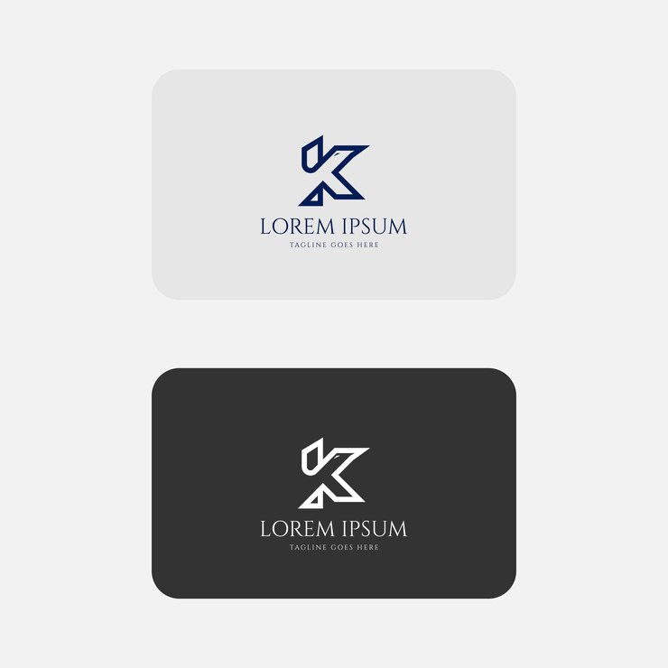 Vector la letra inicial k con el ícono del halcón águila símbolo del monograma diseño del logotipo