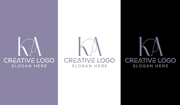 Letra inicial KA Diseño de logotipo Icono de símbolo moderno creativo