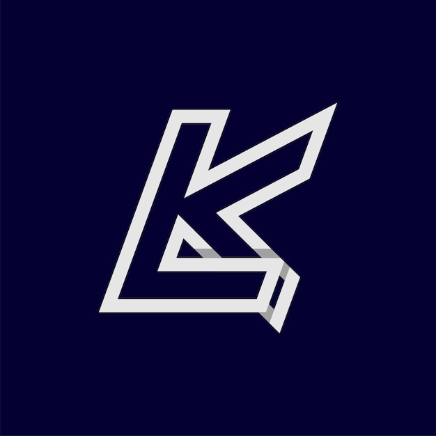 La letra inicial KL o el logotipo LK Monograma La letra K del logotipo con combinación de L plantilla de diseño del logotipo