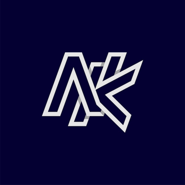 La letra inicial KN o NK Logo Monograma La letra K del logotipo con la combinación de N