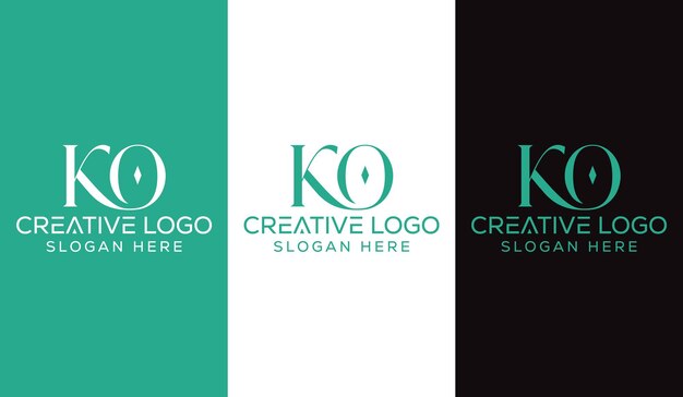 Letra inicial KO Logo Diseño Monograma Creativo Moderno Signo Símbolo Icono