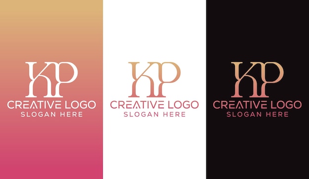 Letra inicial KP Logo Design Monogram Creative Modern Sign Symbol Icon