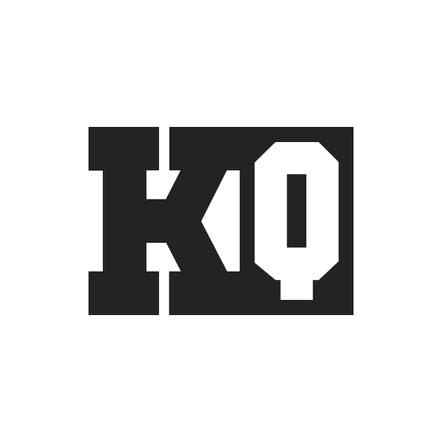 La letra inicial KQ El diseño del logotipo La plantilla del logotipo KQ