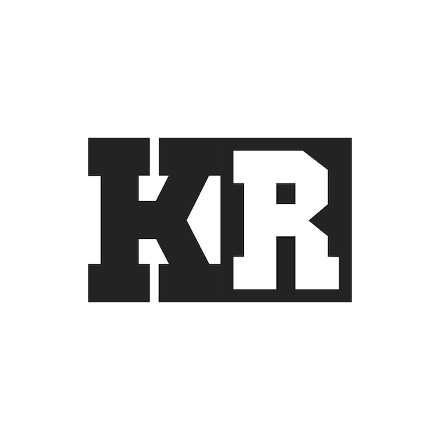 La letra inicial KR Diseño de la plantilla del logotipo KR