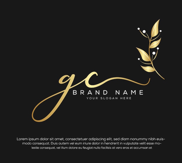 letra inicial de la letra gc y el logotipo de la firma