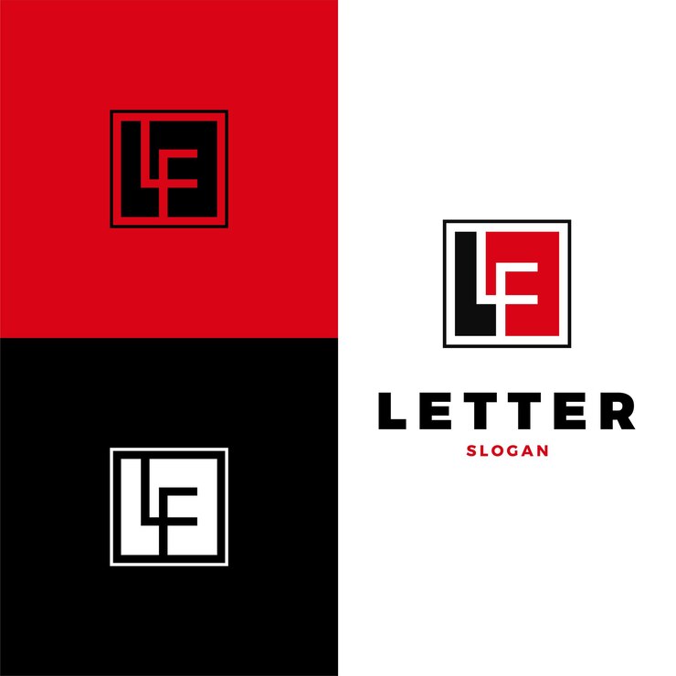 Vector letra inicial lf ilustración del icono vectorial del logotipo