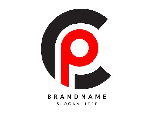 La letra inicial del logotipo CP es una plantilla de diseño de logotipo de PC vectorial.