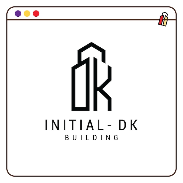 Vector letra inicial del logotipo creativo dk