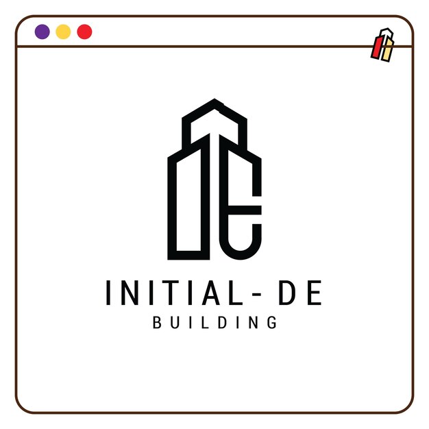 La letra inicial DE Logotipo creativo