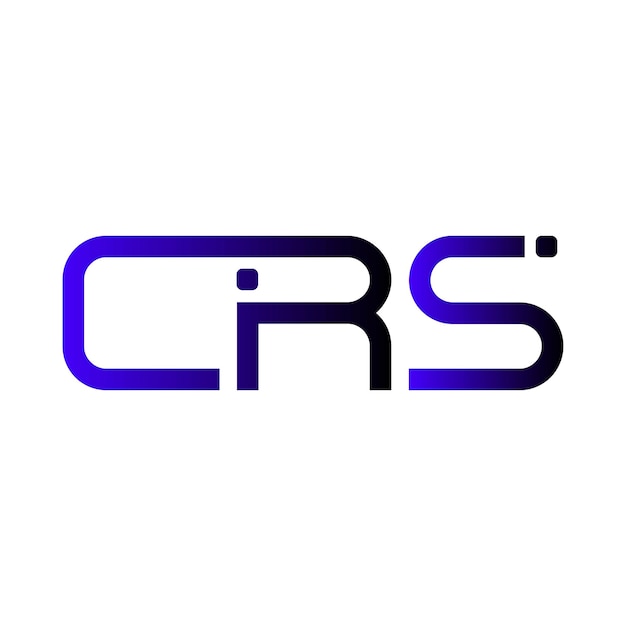 La letra inicial del logotipo CRS, el diseño de la marca, la identidad, el gradiente mínimo moderno, el símbolo de monograma azul púrpura.