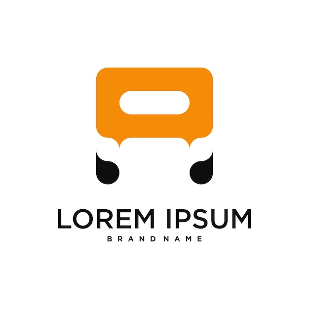Letra inicial Un logotipo diseño conceptual abstracto Vector premium