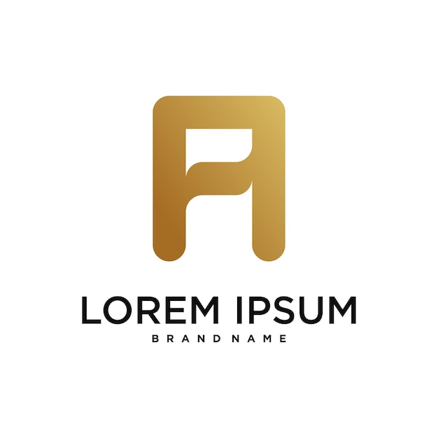 Letra inicial Un logotipo diseño conceptual abstracto Vector premium